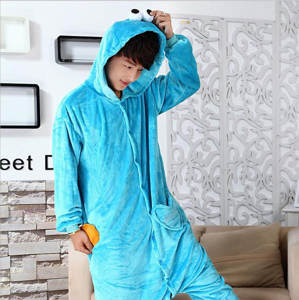 Hot Unisex Adult Flannel Pajamas Cosplay Cute Cartoon Animal Winter Onesies Christmas Halloween Pajama Pyjama Sets Pikachu Panda