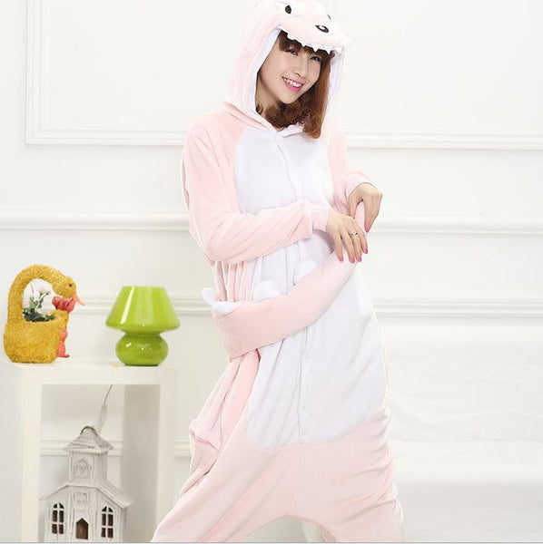 Hot Unisex Adult Flannel Pajamas Cosplay Cute Cartoon Animal Winter Onesies Christmas Halloween Pajama Pyjama Sets Pikachu Panda