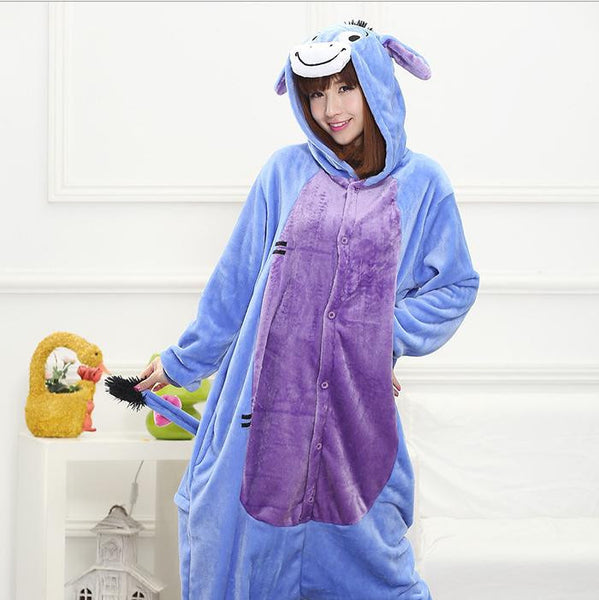 Hot Unisex Adult Flannel Pajamas Cosplay Cute Cartoon Animal Winter Onesies Christmas Halloween Pajama Pyjama Sets Pikachu Panda