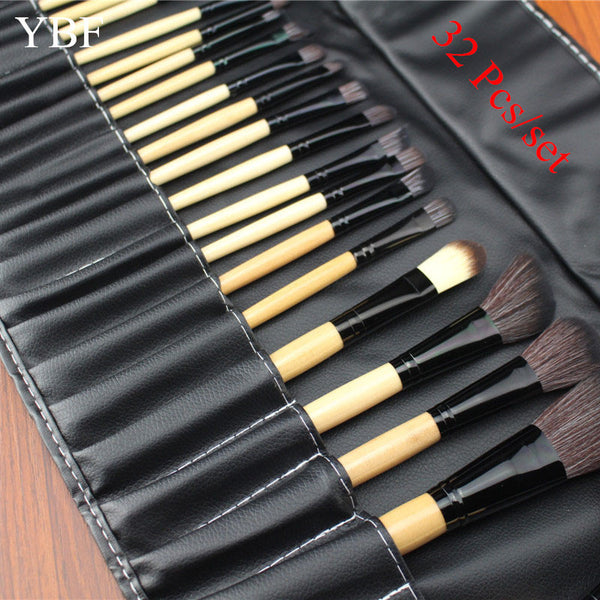 Stock Clearance 32Pcs Print Logo Makeup Brushes Professional Soft Cosmetics Make Up Brush Set The Best Quality kabuki Tools