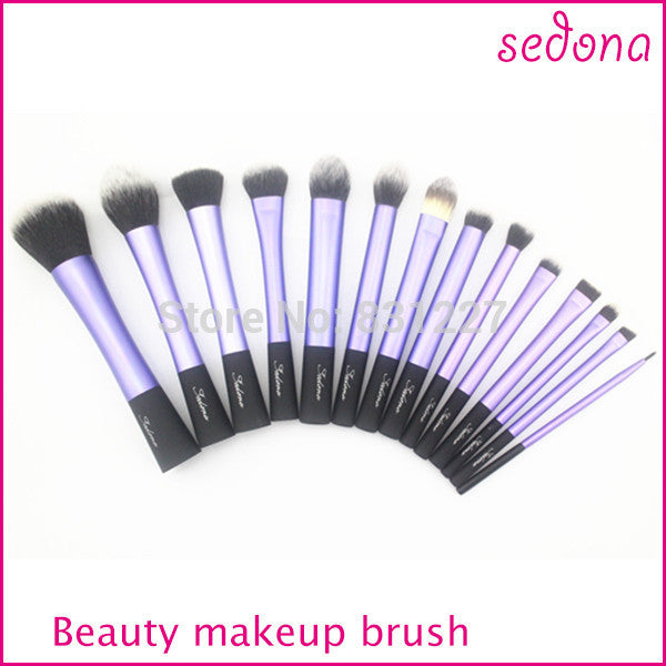 Luxury 14 pieces / set super soft hair blue makeup brush kit  for make up,Eye Face & lip Cosmetic brush kit made Black Handle