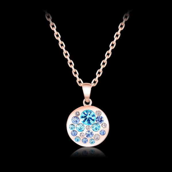 New 2016 Hot Sale 18k Rose Gold Plated Fashion SWA Element Austrian Crystal Collares Maxi Necklaces & Pendants NL0402-A