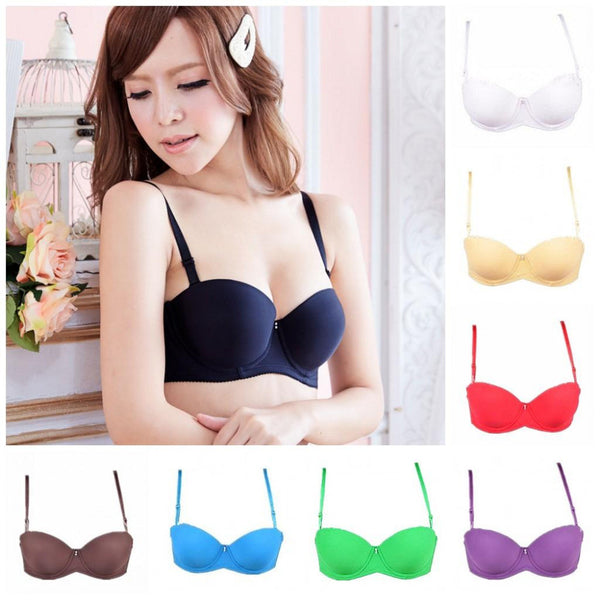 Gather sexy bra thicken padded lace cheap push up t-shirt bra for Young girl sexy1/2 cup bra for women underwire bra H093