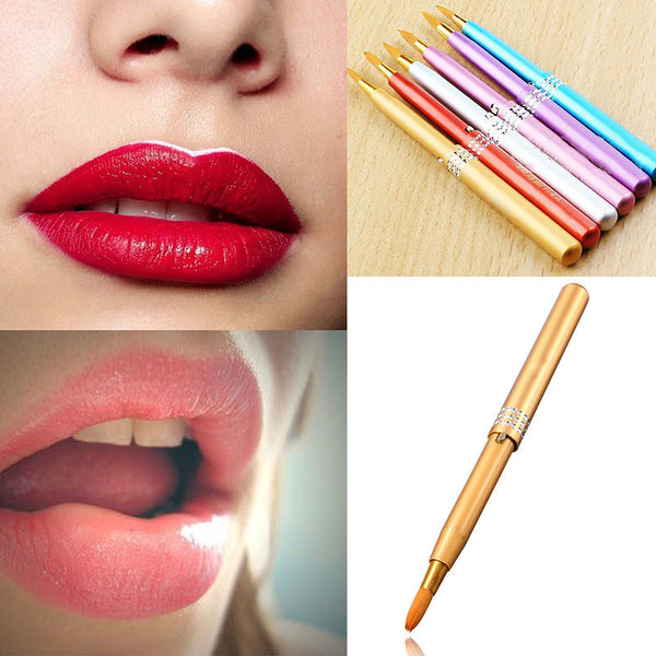 MakeUp Women Portable Retractable Cosmetic Lip Brush Lipstick Gloss Beauty New  M01569