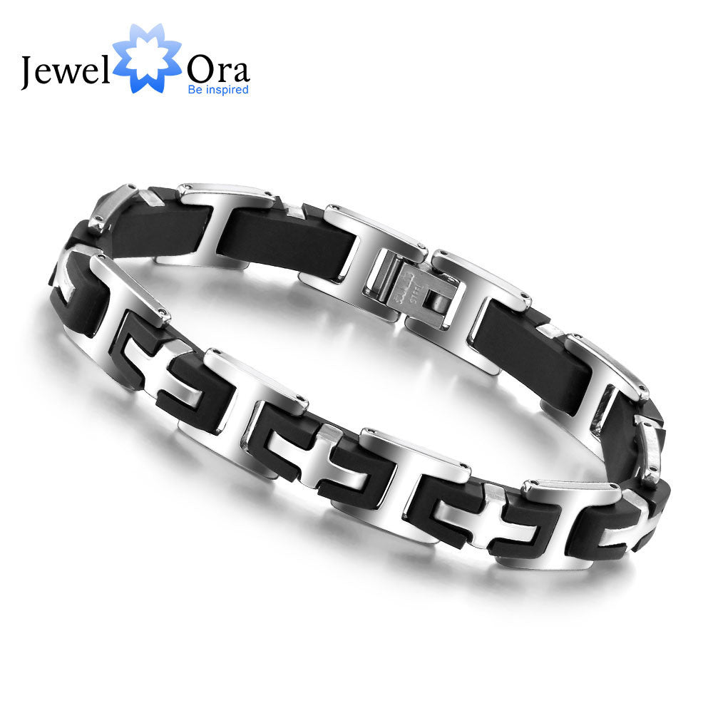 Hot Selling Stainless Steel Bracelets & Bangles Fashion Jewelry 215mm 304 Stainless Steel Men's Bracelets (JewelOra BA100163)