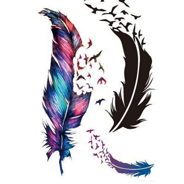 Waterproof Small Fresh Goose Feather Color Temporary Tattoos Stickers DIY Body Art Beauty Makeup