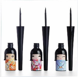 Cosmetic Waterproof Liquid Eyeliner Pen Makeup in Cute Dool Bottle Women Beauty Care Eye Liner MK0176