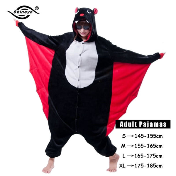 Shineye Panda Unicorn Stitch Giraffe Unisex Adults Flannel Pajamas Sets Cosplay Cartoon Animal Onesies Sleepwear  For Women Men