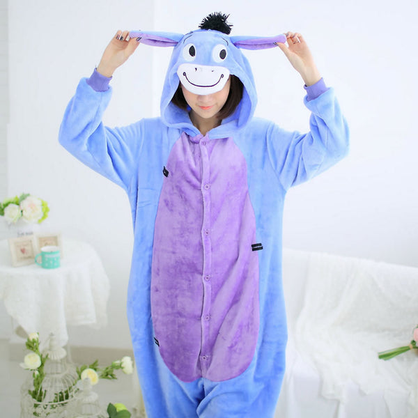 Unisex Autumn and Winter Pajama Sets 2016 Cute Cartoon Sleepwear Women Pajama Flannel Animal Pajama Stitch Panda Unicorn Onesies
