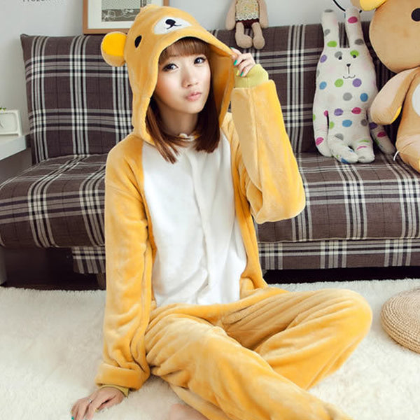 Unisex Autumn and Winter Pajama Sets 2016 Cute Cartoon Sleepwear Women Pajama Flannel Animal Pajama Stitch Panda Unicorn Onesies