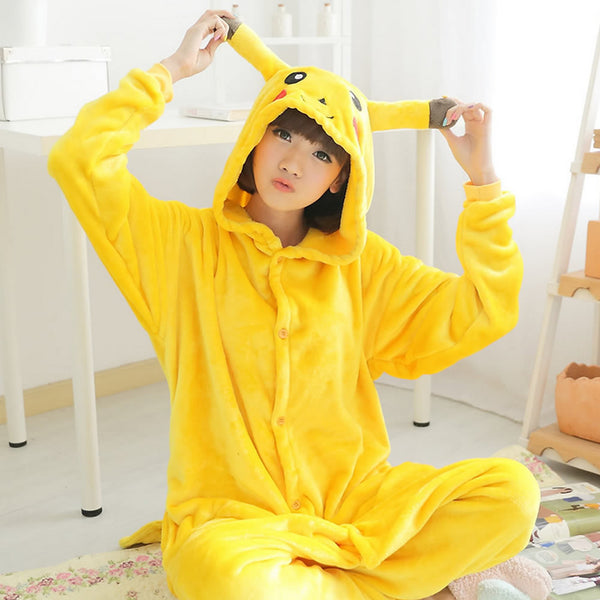 Unisex Autumn and Winter Pajama Sets 2016 Cute Cartoon Sleepwear Women Pajama Flannel Animal Pajama Stitch Panda Unicorn Onesies