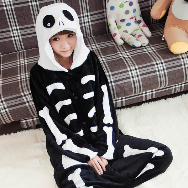 Unisex Autumn and Winter Pajama Sets 2016 Cute Cartoon Sleepwear Women Pajama Flannel Animal Pajama Stitch Panda Unicorn Onesies
