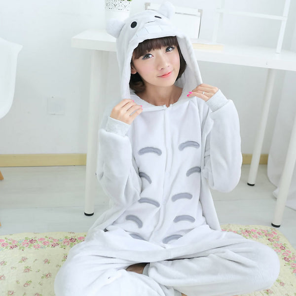Unisex Autumn and Winter Pajama Sets 2016 Cute Cartoon Sleepwear Women Pajama Flannel Animal Pajama Stitch Panda Unicorn Onesies