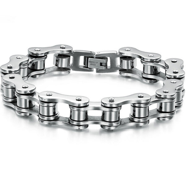 Punk Stainless Steel Bracelet Men Biker Bicycle Motorcycle Chain Men's Bracelets Mens Bracelets & Bangles 2016 Fashion Jewelry