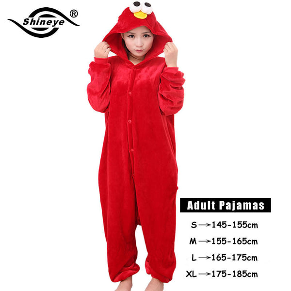 Shineye Panda Unicorn Stitch Giraffe Unisex Adults Flannel Pajamas Sets Cosplay Cartoon Animal Onesies Sleepwear  For Women Men