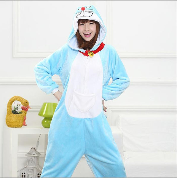 Hot Unisex Adult Flannel Pajamas Cosplay Cute Cartoon Animal Winter Onesies Christmas Halloween Pajama Pyjama Sets Pikachu Panda