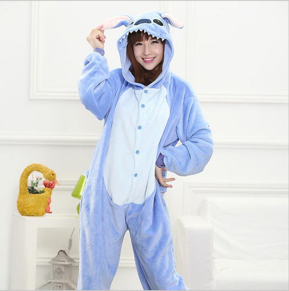 Hot Unisex Adult Flannel Pajamas Cosplay Cute Cartoon Animal Winter Onesies Christmas Halloween Pajama Pyjama Sets Pikachu Panda