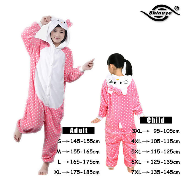 Unisex Flannel Pajamas Sets Unicorn Stitch Panda Cartoon Sleepwear Cosplay Animal Onesies For WomenMan Adult Child Pajama Winter