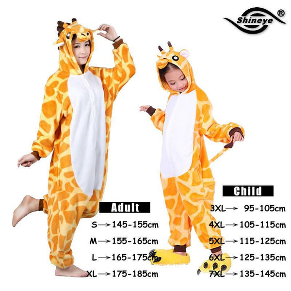 Unisex Flannel Pajamas Sets Unicorn Stitch Panda Cartoon Sleepwear Cosplay Animal Onesies For WomenMan Adult Child Pajama Winter