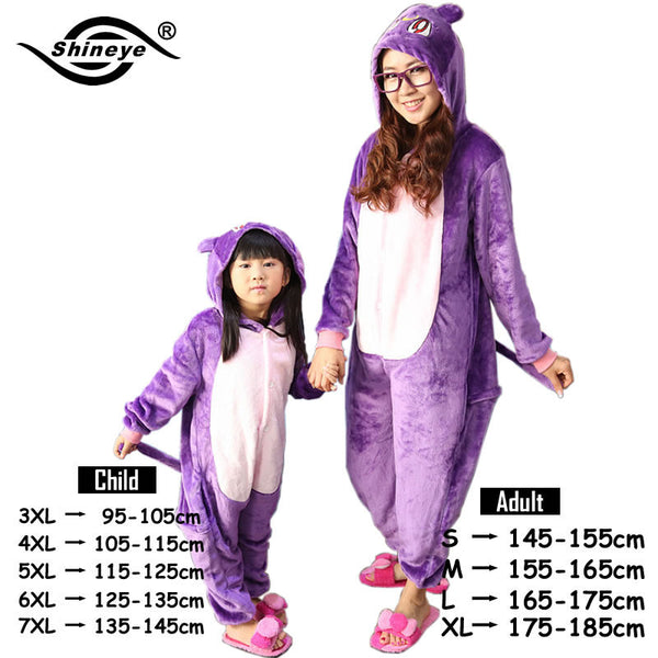 Unisex Flannel Pajamas Sets Unicorn Stitch Panda Cartoon Sleepwear Cosplay Animal Onesies For WomenMan Adult Child Pajama Winter