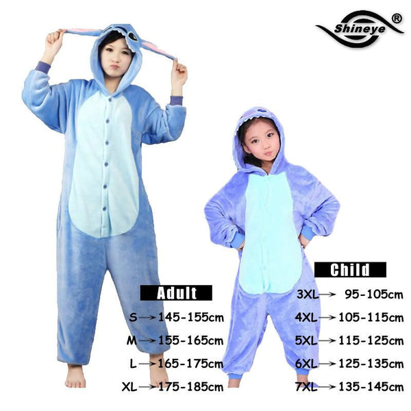 Unisex Flannel Pajamas Sets Unicorn Stitch Panda Cartoon Sleepwear Cosplay Animal Onesies For WomenMan Adult Child Pajama Winter