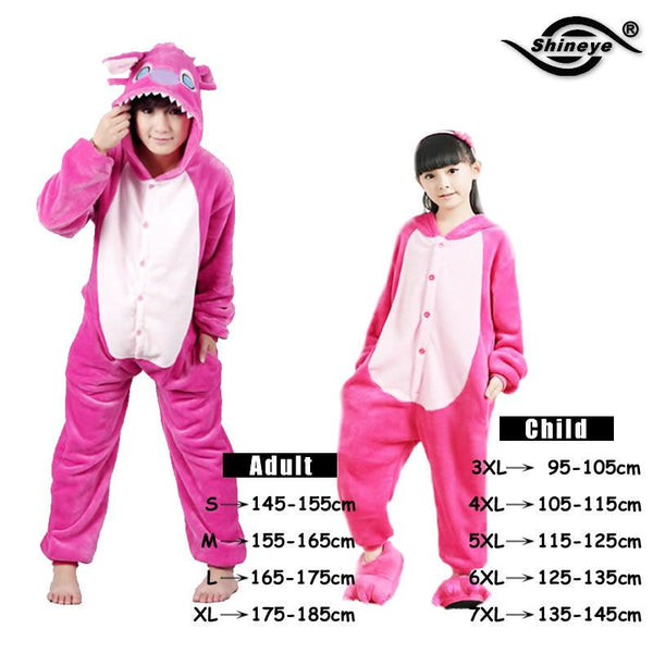 Unisex Flannel Pajamas Sets Unicorn Stitch Panda Cartoon Sleepwear Cosplay Animal Onesies For WomenMan Adult Child Pajama Winter