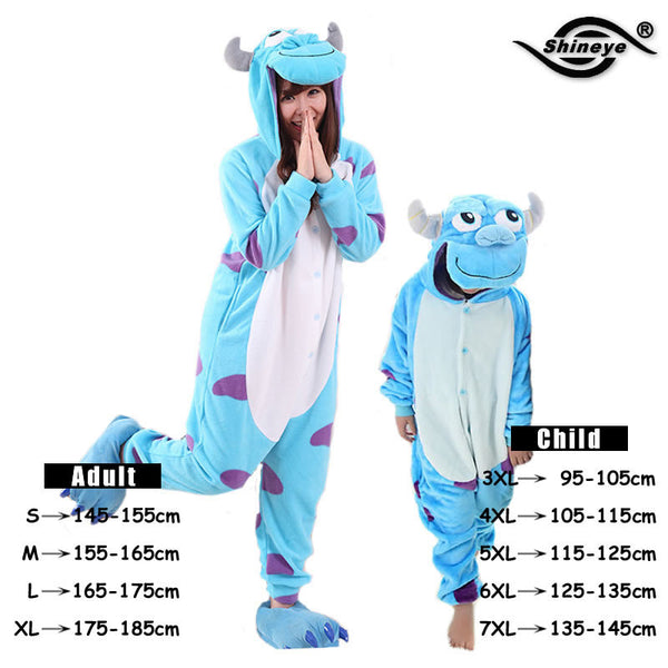 Unisex Flannel Pajamas Sets Unicorn Stitch Panda Cartoon Sleepwear Cosplay Animal Onesies For WomenMan Adult Child Pajama Winter