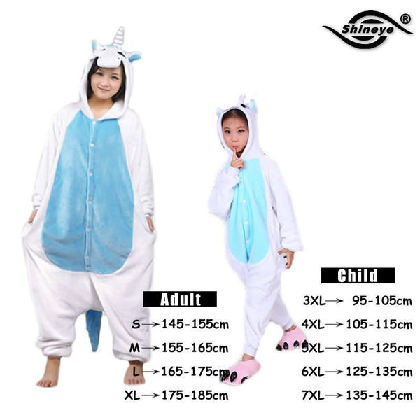 Unisex Flannel Pajamas Sets Unicorn Stitch Panda Cartoon Sleepwear Cosplay Animal Onesies For WomenMan Adult Child Pajama Winter