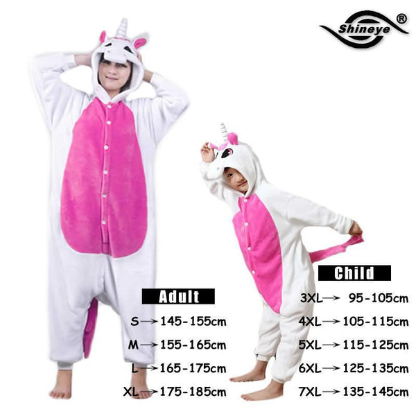 Unisex Flannel Pajamas Sets Unicorn Stitch Panda Cartoon Sleepwear Cosplay Animal Onesies For WomenMan Adult Child Pajama Winter
