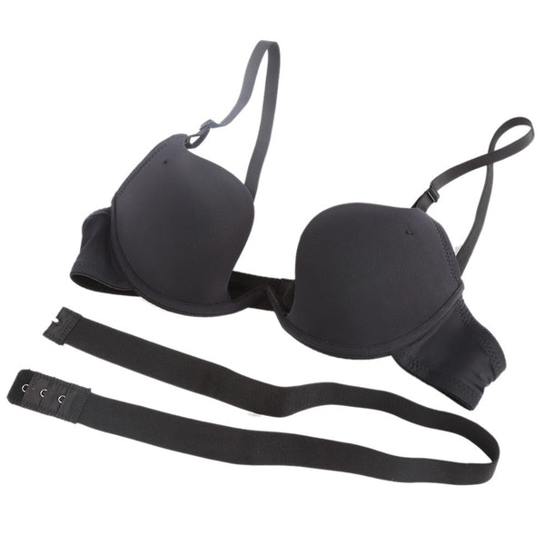 Hot Sale Women Sexy Deep U Plunge Shaped Bra LowCut Halter Convertible Multiway Push Up Bra