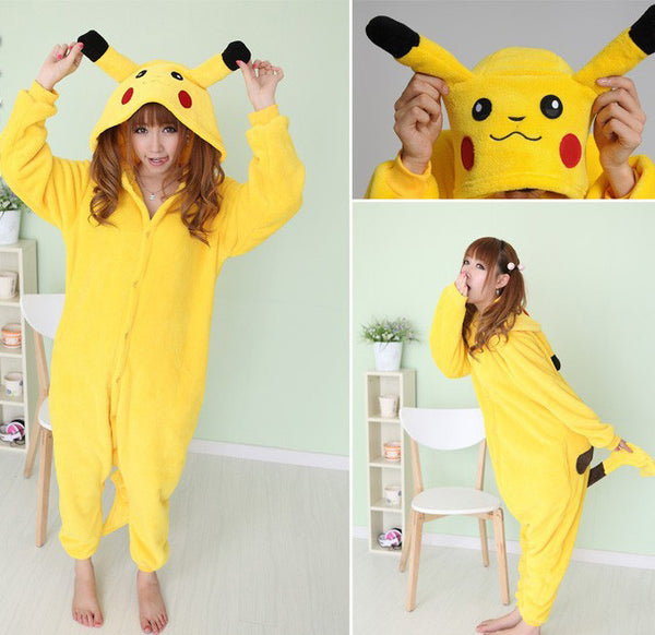 Unisex Adult Flannel Pajamas Adults Cosplay Cartoon Cute Animal Onesies Pyjama Sets Sleepwear Pikachu/Stitch/Unicorn/Tiger/Panda