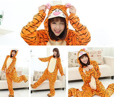 Unicorn Unisex Flannel Hooded Pajamas Adults Cosplay Cartoon Cute Animal Onesies Kigurumis Sleepwear Hoodies