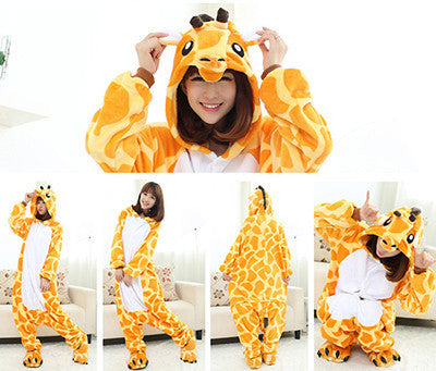 Unicorn Unisex Flannel Hooded Pajamas Adults Cosplay Cartoon Cute Animal Onesies Kigurumis Sleepwear Hoodies