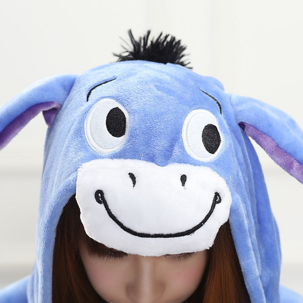 Unicorn Unisex Flannel Hooded Pajamas Adults Cosplay Cartoon Cute Animal Onesies Kigurumis Sleepwear Hoodies