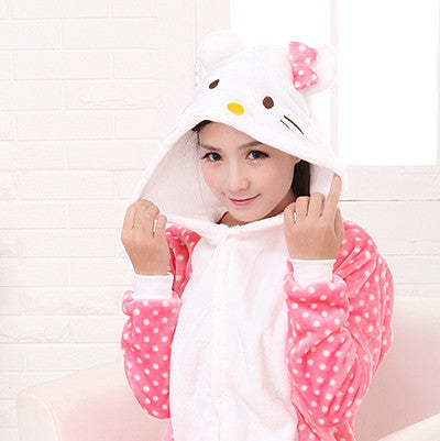 Unicorn Unisex Flannel Hooded Pajamas Adults Cosplay Cartoon Cute Animal Onesies Kigurumis Sleepwear Hoodies