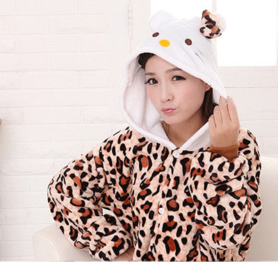 Unicorn Unisex Flannel Hooded Pajamas Adults Cosplay Cartoon Cute Animal Onesies Kigurumis Sleepwear Hoodies