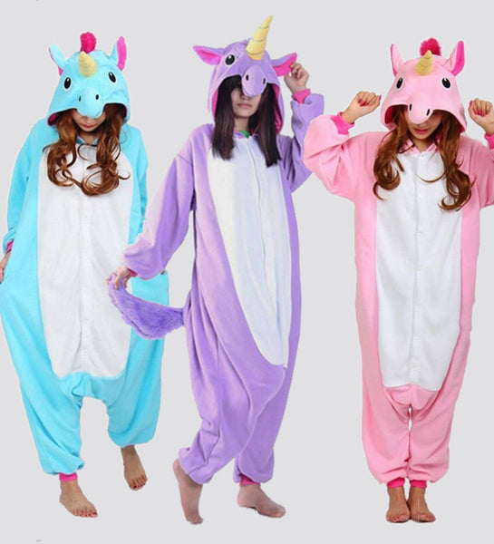 Unicorn Tenma Adult Unisex Pajamas Suits Cartoon Animal Cosplay Costume Flannel Onesies Sleepwear