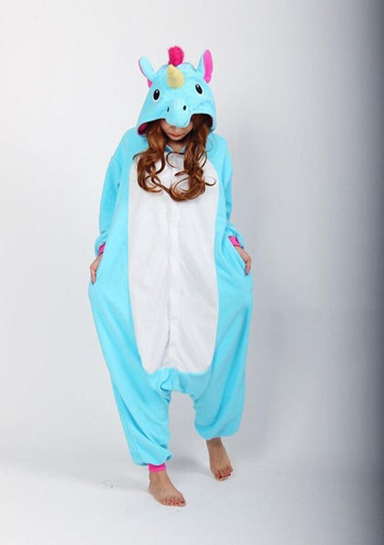 Unicorn Tenma Adult Unisex Pajamas Suits Cartoon Animal Cosplay Costume Flannel Onesies Sleepwear