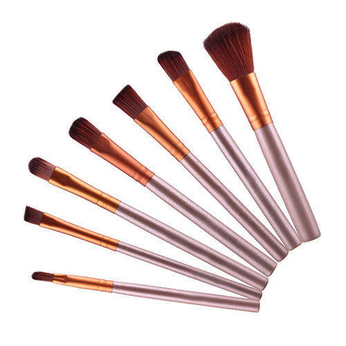 Professional Makeup Cosmetic Powder Eyeshadow Lip Brush Tool 7Pcs Brushes Set 6ZKC