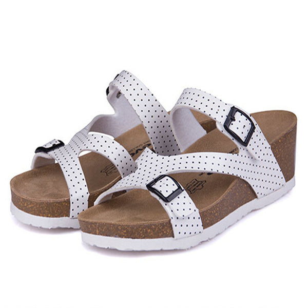 Fashion Women Sandals Wedges Cork High Heels Shoes Gladiator Beach Shoes Summer Slippers Zapatos Mujer Sandalias Plus Size35-40