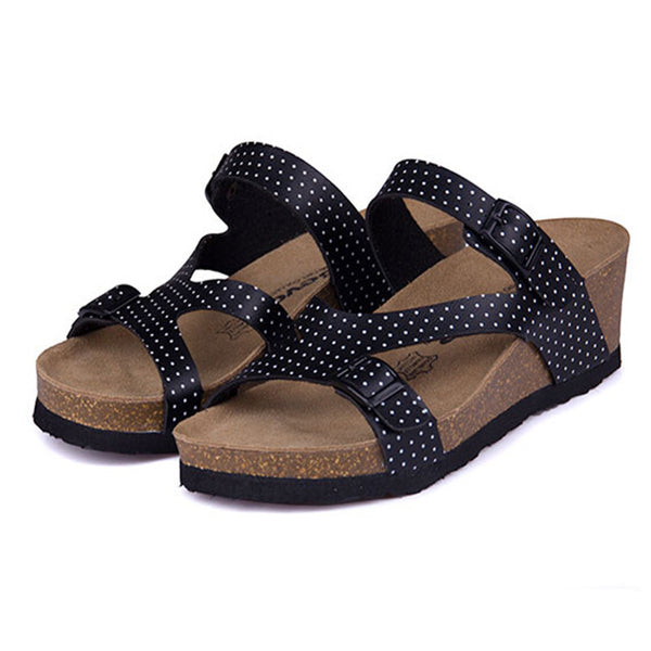 Fashion Women Sandals Wedges Cork High Heels Shoes Gladiator Beach Shoes Summer Slippers Zapatos Mujer Sandalias Plus Size35-40