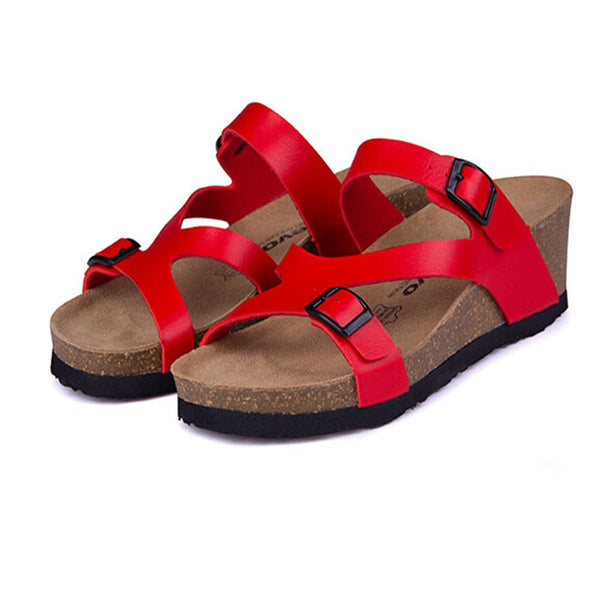 Fashion Women Sandals Wedges Cork High Heels Shoes Gladiator Beach Shoes Summer Slippers Zapatos Mujer Sandalias Plus Size35-40