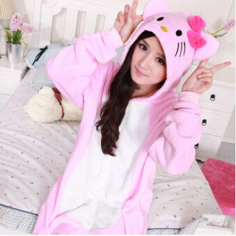 Cheap Adult Flannel Blue Pink Stitch Pig Kitty Cat Tiger Giraffe Unicorn Kigurumis Animal Pajamas Costume Onesies Unicorn Racoon