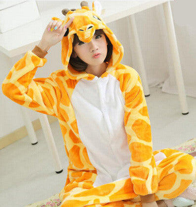 Cheap Adult Flannel Blue Pink Stitch Pig Kitty Cat Tiger Giraffe Unicorn Kigurumis Animal Pajamas Costume Onesies Unicorn Racoon