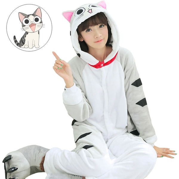 Cute Lovely cheese cat Onesie Unisex Adults Kigurumi Pyjama Fashion Animal Pajamas One Piece Pajamas One Piece