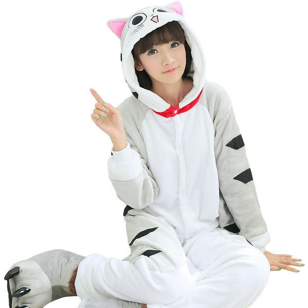 Cute Lovely cheese cat Onesie Unisex Adults Kigurumi Pyjama Fashion Animal Pajamas One Piece Pajamas One Piece