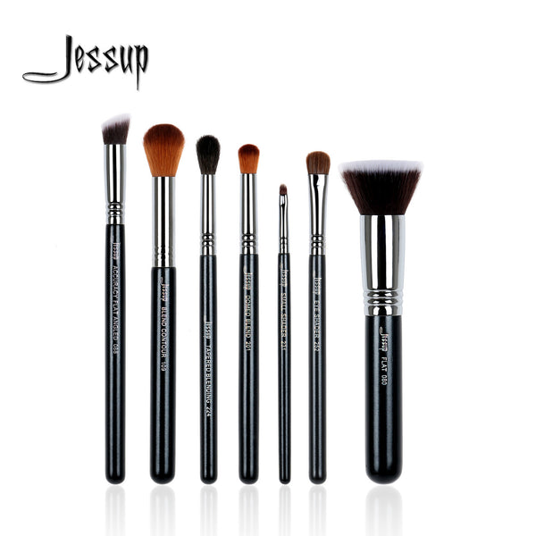 Jessup 7Pcs High Quality Pro Makeup Brush Set Beauty Kabuki Foundation  Blend Contour Shader Powder Make Up Brushes Tools T119