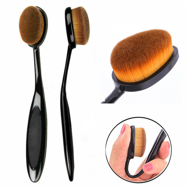 Pro Oval Women Face Powder Foundation Eye Shadow Blusher Soft Toothbrush Shape Curve Brushes Foundation Cosmetic Makeup Tools