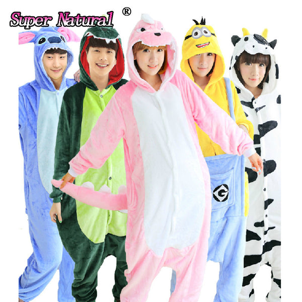 Kigurumis Pikachu Panda Totoro Rilakkuma Penguin Minion Purple Unicorn Tiger Animal Stitch Pajamas Onesie Cosplay Costume Pyjama